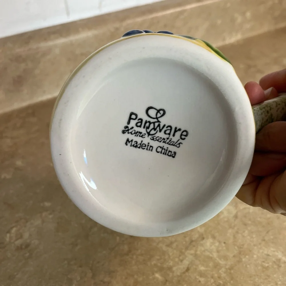 Hand-Painted Panware Grapes Ceramic Creamer Pitcher